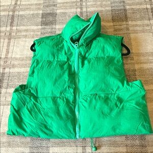 Green Women's Puffer Vest